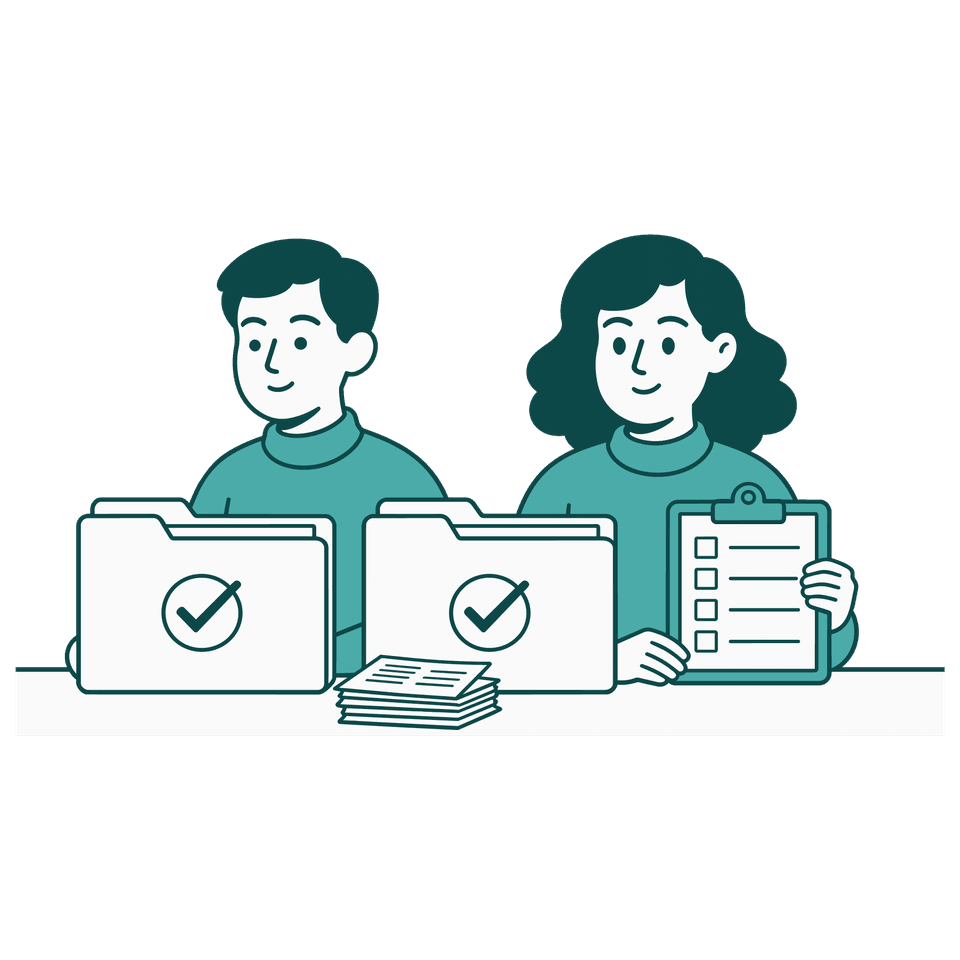 Checklist e pastas aprovadas — escopo do BPO